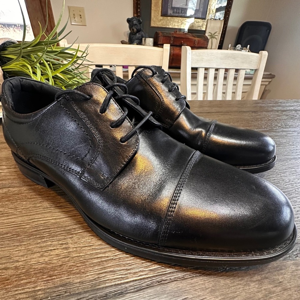 Florsheim Cap Toe Comfortech Black Leather Oxford Dress Shoes Men 9 5EEE